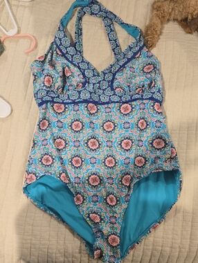 Catalina Teal & Navy Floral Medallion One-Piece Swimsuit
